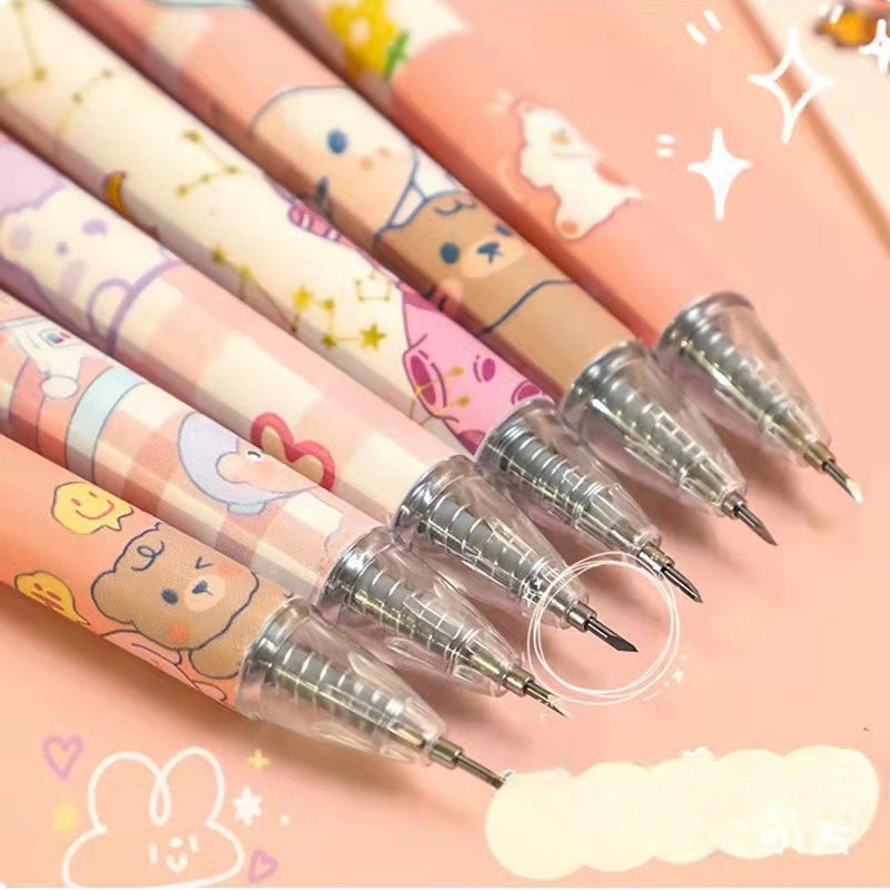 6-Piece Pushable Carving Pen Set Student Art Cartoon Tool