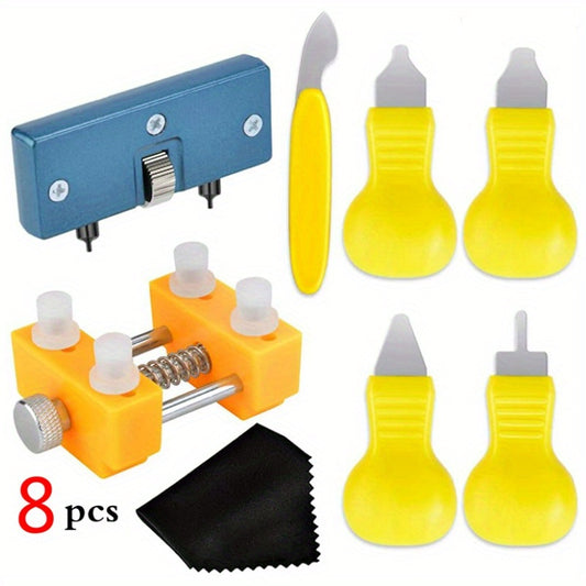 Adjustable Watch Repair Tool Kit - 8pcs Set for Watch Back Remover and Opener