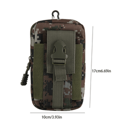 Men's Canvas Zip Waist Bag Camo Coin Purse Phone Bag