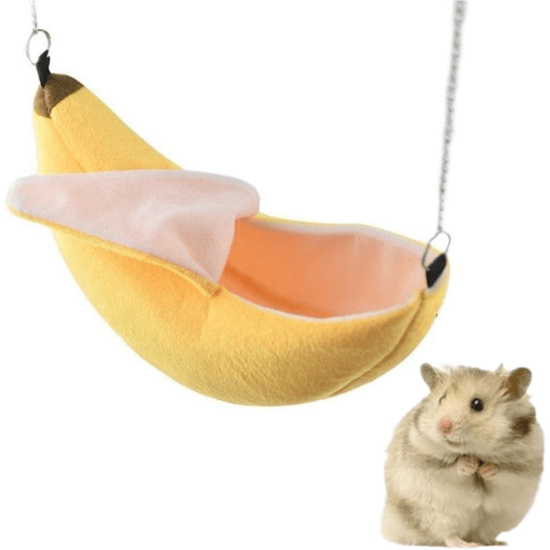 Soft Banana Hammock for Small Animals Cozy Hanging Bed Guinea Pigs Hamsters