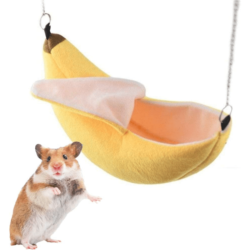 Soft Banana Hammock for Small Animals Cozy Hanging Bed Guinea Pigs Hamsters