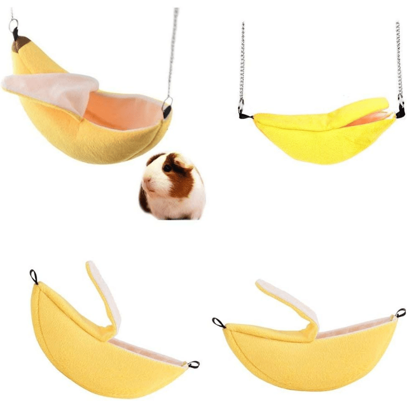 Soft Banana Hammock for Small Animals Cozy Hanging Bed Guinea Pigs Hamsters