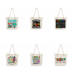 Teacher's Printed Tote Bag Portable Storage Shoulder Bag