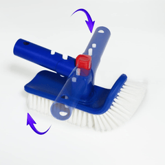 Pool Brush with Rotatable Handle for Walls, Steps, Corners - Household Scrubber