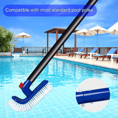 Pool Brush with Rotatable Handle for Walls, Steps, Corners - Household Scrubber