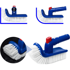 Pool Brush with Rotatable Handle for Walls, Steps, Corners - Household Scrubber