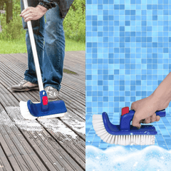 Pool Brush with Rotatable Handle for Walls, Steps, Corners - Household Scrubber