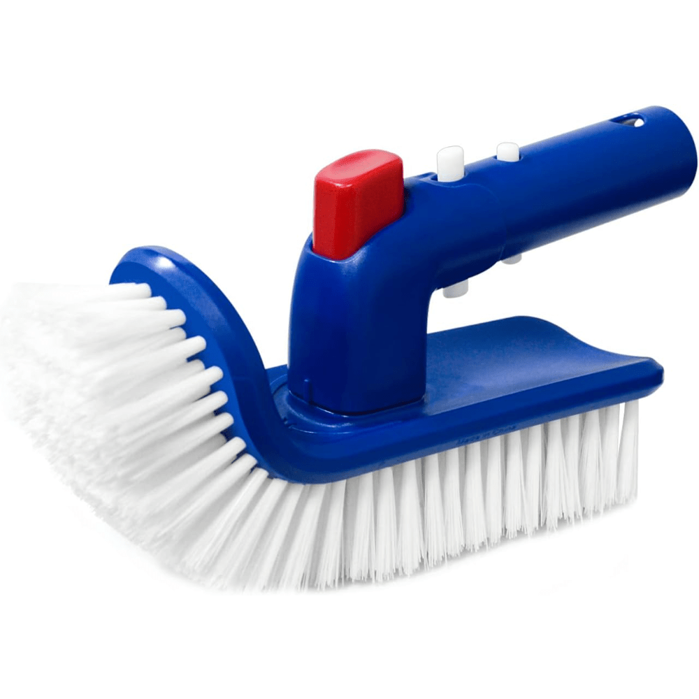 Pool Brush with Rotatable Handle for Walls, Steps, Corners - Household Scrubber