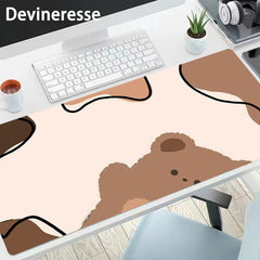 Bear Print Non-slip Mouse Pad for Home Office Laptop