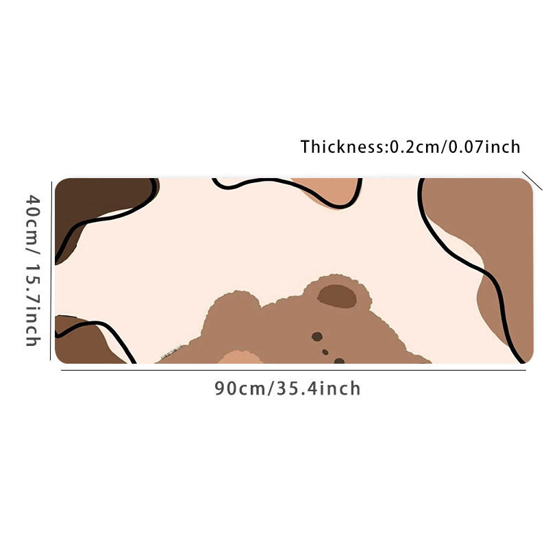 Bear Print Non-slip Mouse Pad for Home Office Laptop