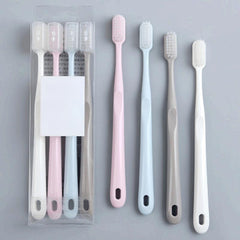 4pcs Macaroon Bamboo Charcoal Soft Hair Toothbrushes Adult