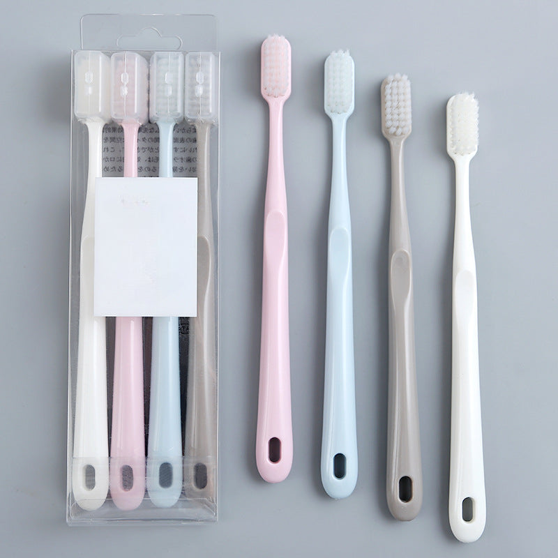 4pcs Macaroon Bamboo Charcoal Soft Hair Toothbrushes Adult