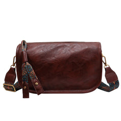 Vintage Solid Shoulder Bag Zipper Crossbody Purse