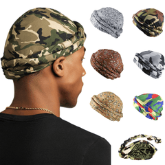 16 Colors Elastic Head Wraps Modal Satin Turban For Men