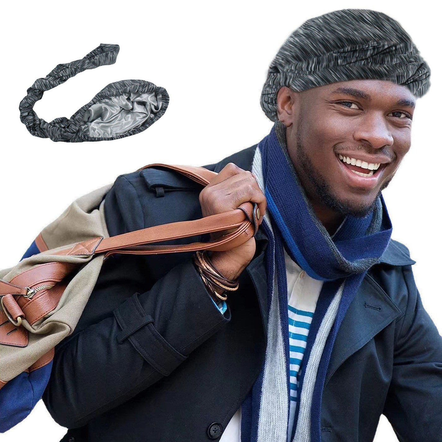 16 Colors Elastic Head Wraps Modal Satin Turban For Men