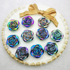 20pcs 1.0 inch Rose Flat Back Resin Charms DIY Embellishments