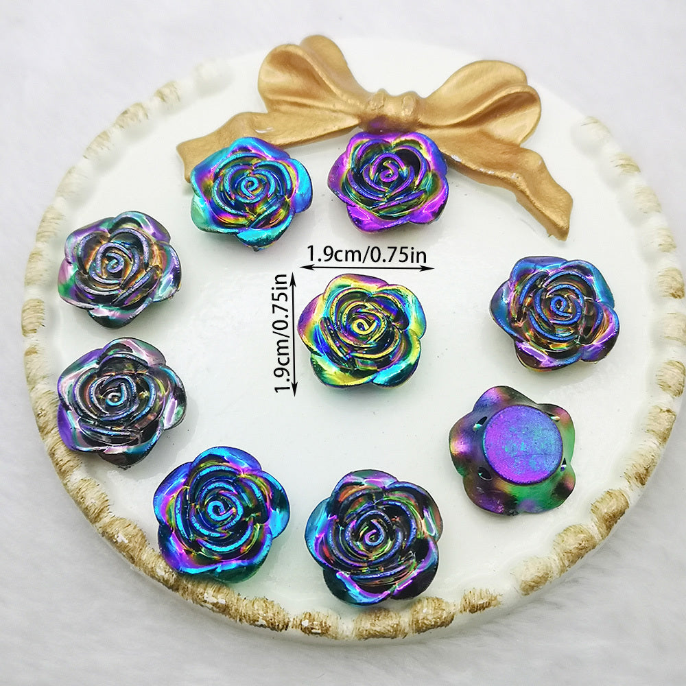 20pcs 1.0 inch Rose Flat Back Resin Charms DIY Embellishments