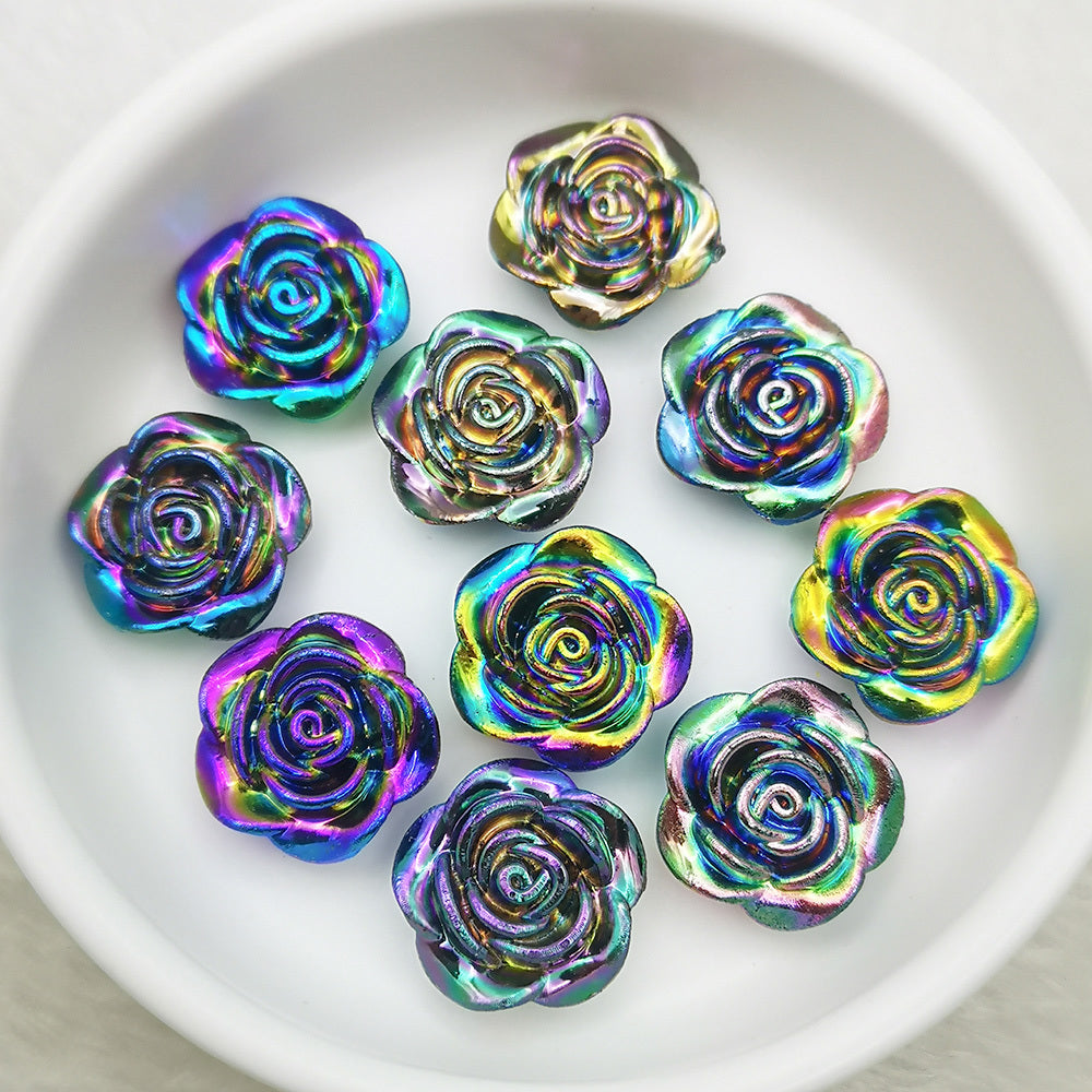 20pcs 1.0 inch Rose Flat Back Resin Charms DIY Embellishments