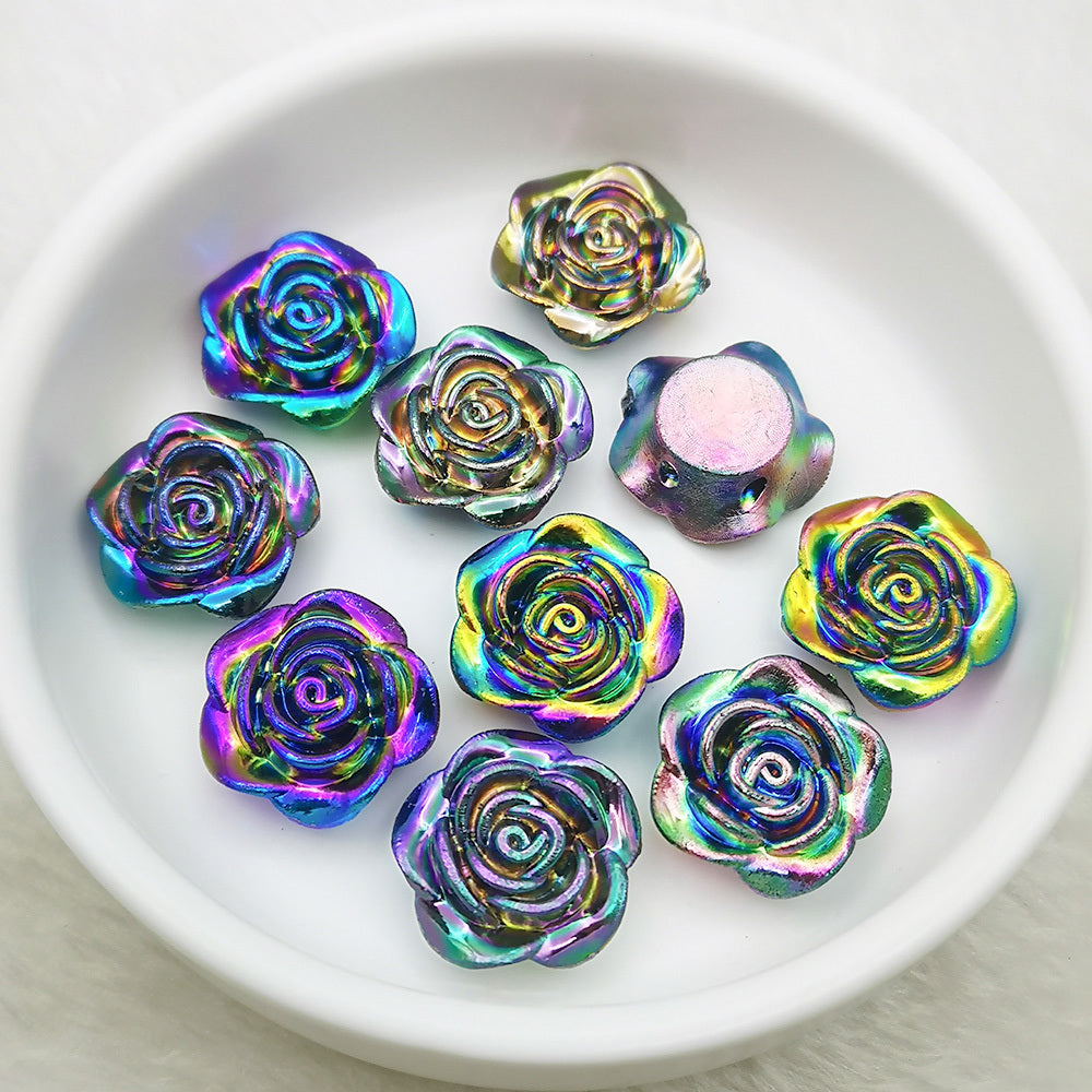 20pcs 1.0 inch Rose Flat Back Resin Charms DIY Embellishments