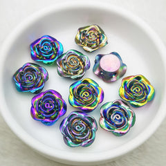 20pcs 1.0 inch Rose Flat Back Resin Charms DIY Embellishments