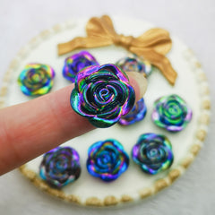 20pcs 1.0 inch Rose Flat Back Resin Charms DIY Embellishments
