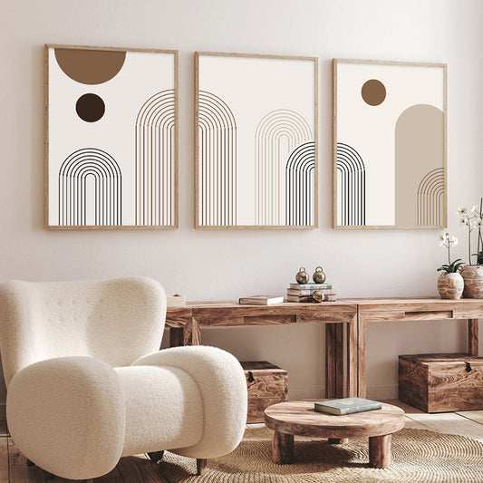 3pcs Abstract Geometric Posters for Bedroom Decor