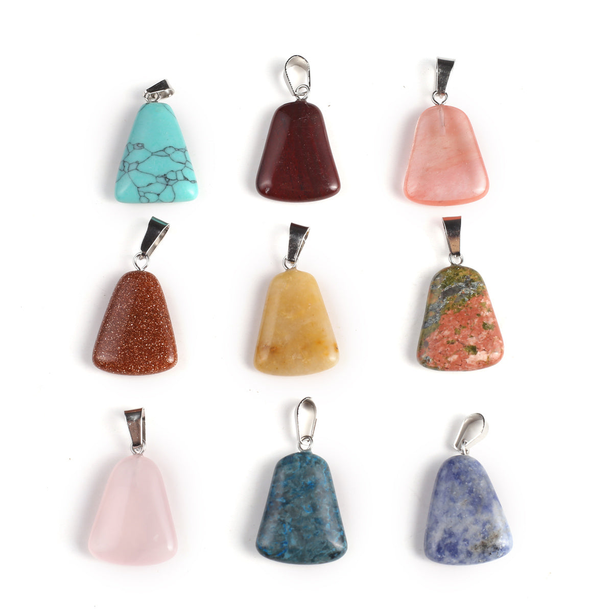 10pcs Mixed Natural Stone Pendant for Jewelry Making DIY Necklace Bracelet