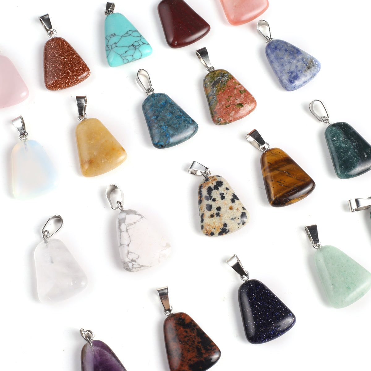 10pcs Mixed Natural Stone Pendant for Jewelry Making DIY Necklace Bracelet