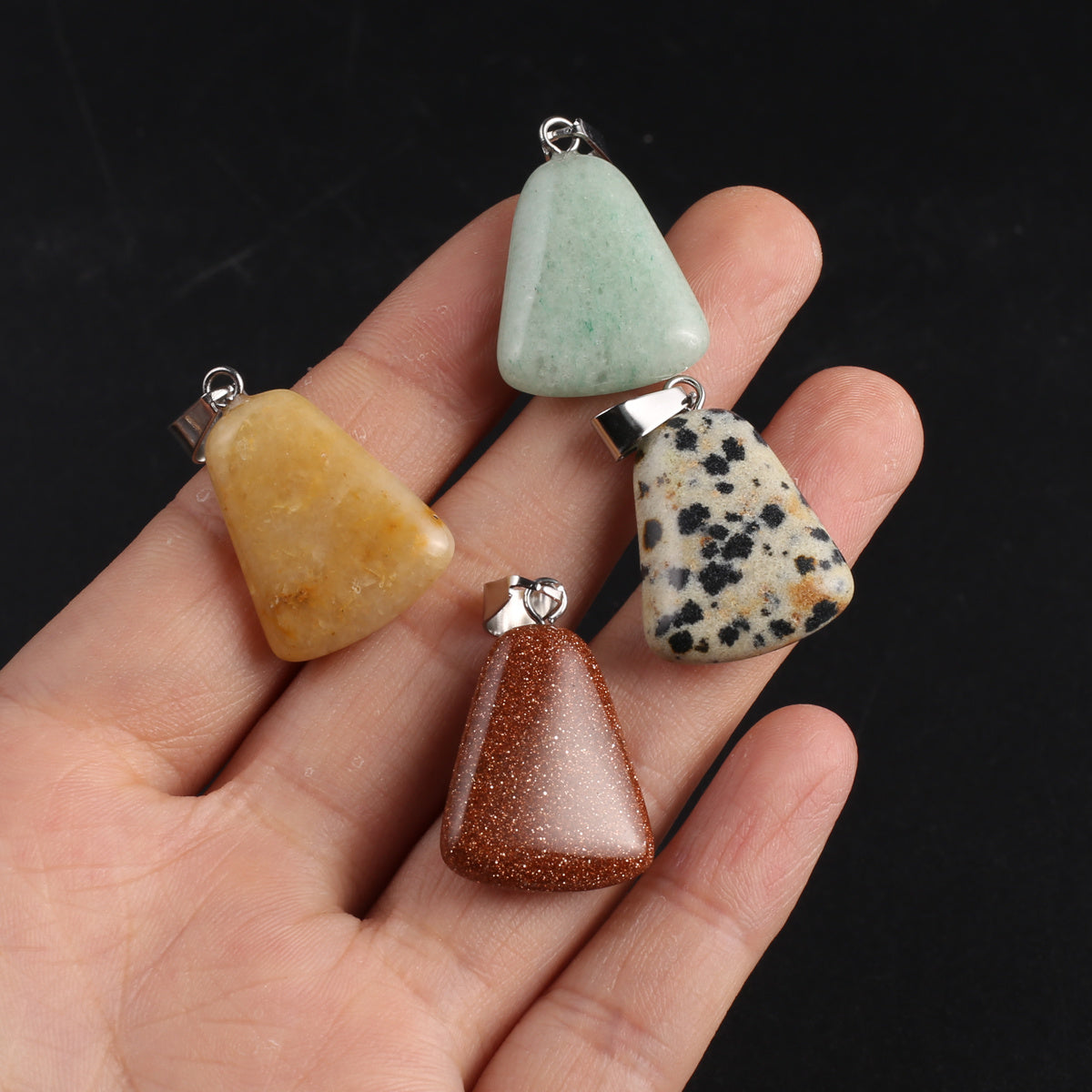 10pcs Mixed Natural Stone Pendant for Jewelry Making DIY Necklace Bracelet
