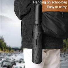 Automatic Folding Windproof Waterproof Umbrella with Reinforced Ribs