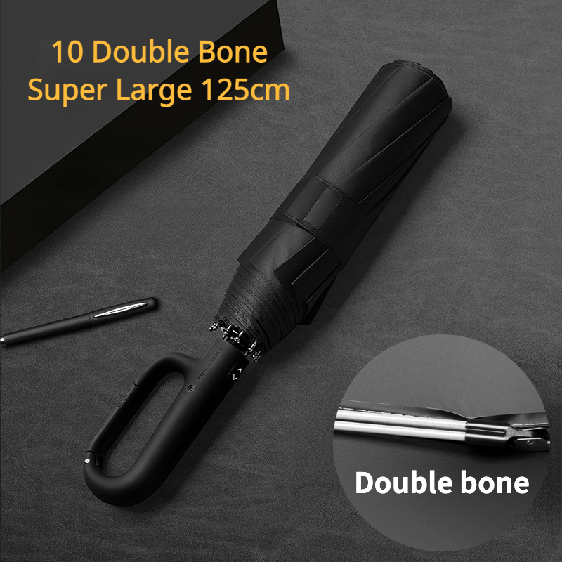 Automatic Folding Windproof Waterproof Umbrella with Reinforced Ribs