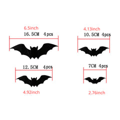 Halloween 3D Bat Wall Stickers, Removable DIY Decal, Party Decoration