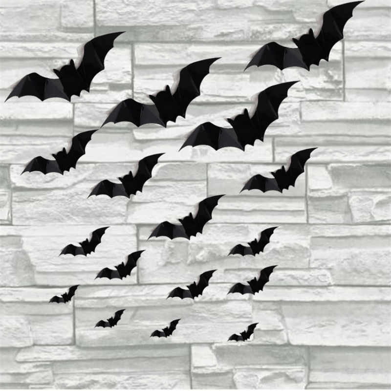Halloween 3D Bat Wall Stickers, Removable DIY Decal, Party Decoration