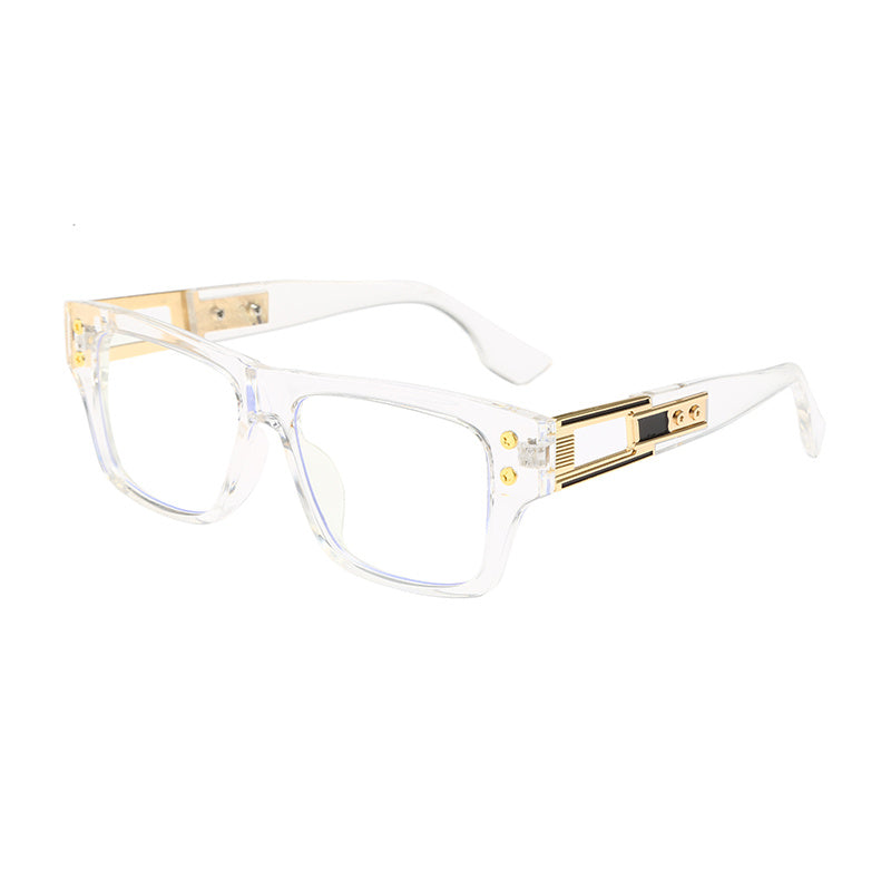 Retro Rivet Jelly Square Frame Computer Glasses