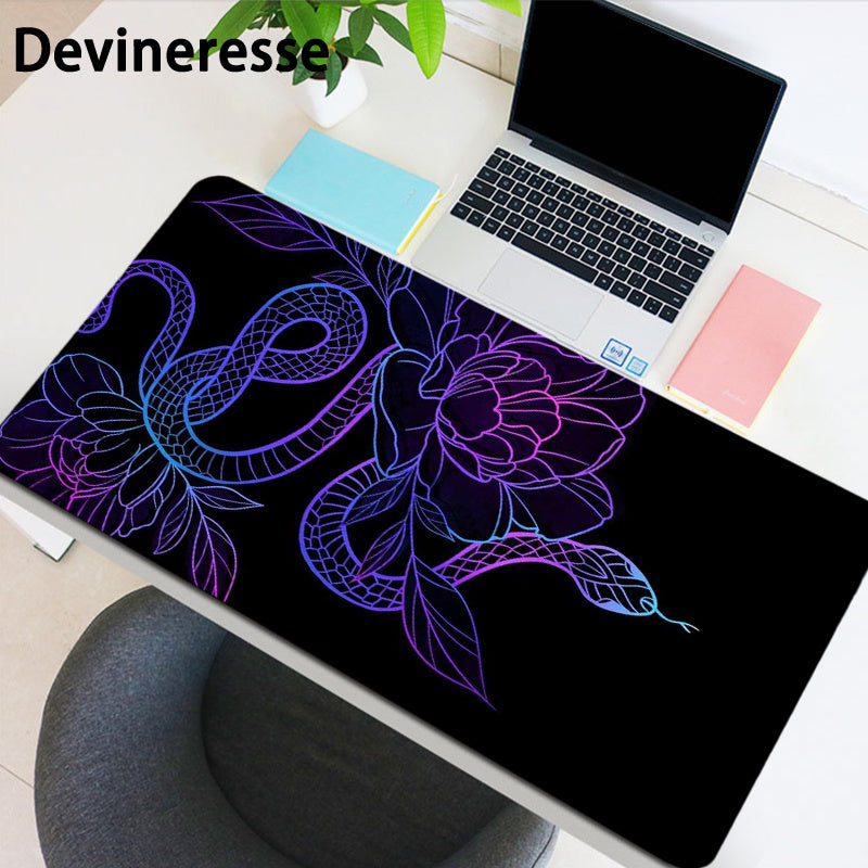 Flower Snake Purple Large Gaming Mouse Pad E Sports Office Keyboard Pad