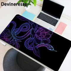 Flower Snake Purple Large Gaming Mouse Pad E Sports Office Keyboard Pad
