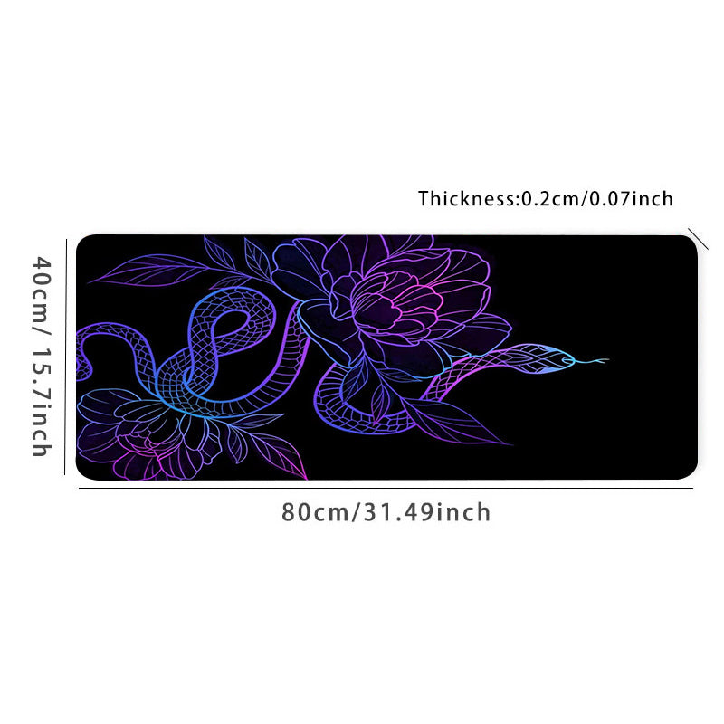 Flower Snake Purple Large Gaming Mouse Pad E Sports Office Keyboard Pad