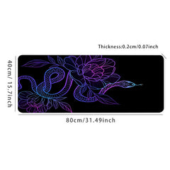 Flower Snake Purple Large Gaming Mouse Pad E Sports Office Keyboard Pad