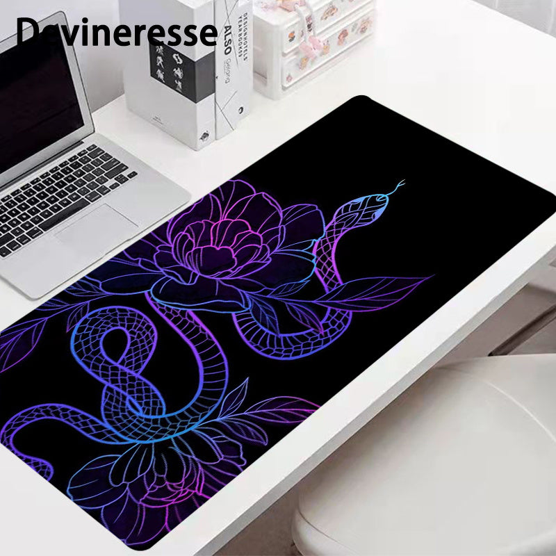 Flower Snake Purple Large Gaming Mouse Pad E Sports Office Keyboard Pad