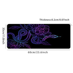 Flower Snake Purple Large Gaming Mouse Pad E Sports Office Keyboard Pad