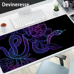 Flower Snake Purple Large Gaming Mouse Pad E Sports Office Keyboard Pad