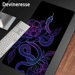 Flower Snake Purple Large Gaming Mouse Pad E Sports Office Keyboard Pad