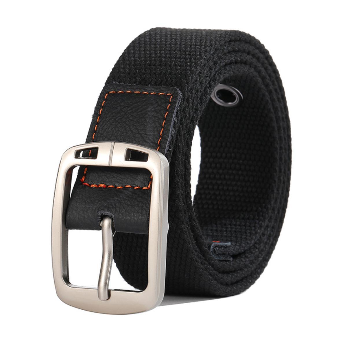 Alloy Stripe Pin Buckle Casual Jeans Canvas Belt