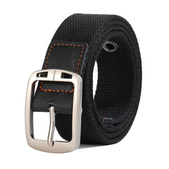 Alloy Stripe Pin Buckle Casual Jeans Canvas Belt