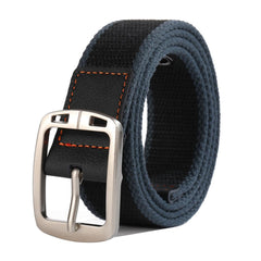 Alloy Stripe Pin Buckle Casual Jeans Canvas Belt