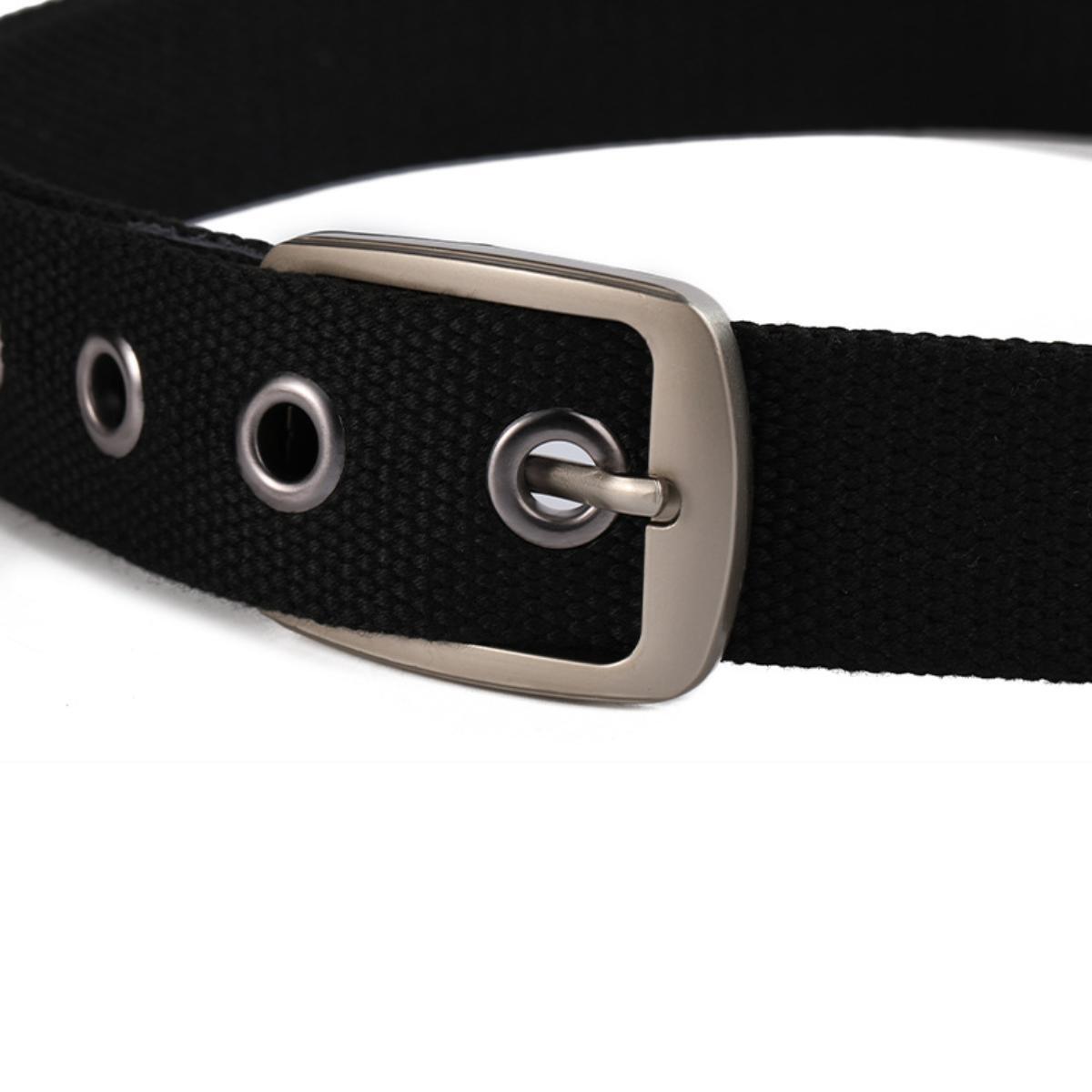 Alloy Stripe Pin Buckle Casual Jeans Canvas Belt