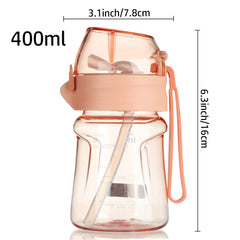 400ml Sports Water Bottle Straw Clear Portable Cup