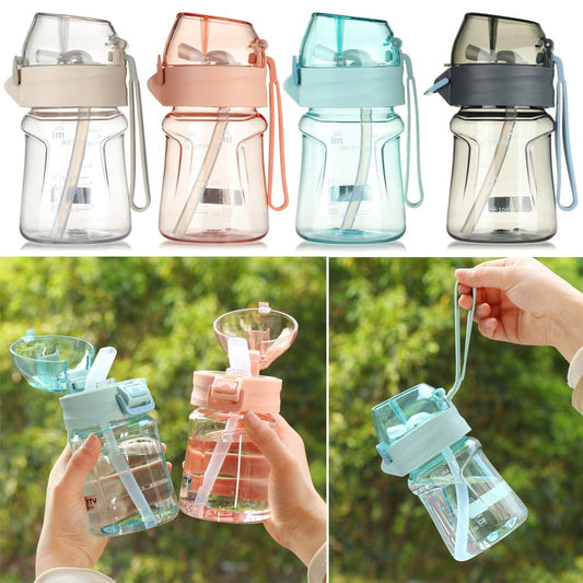400ml Sports Water Bottle Straw Clear Portable Cup