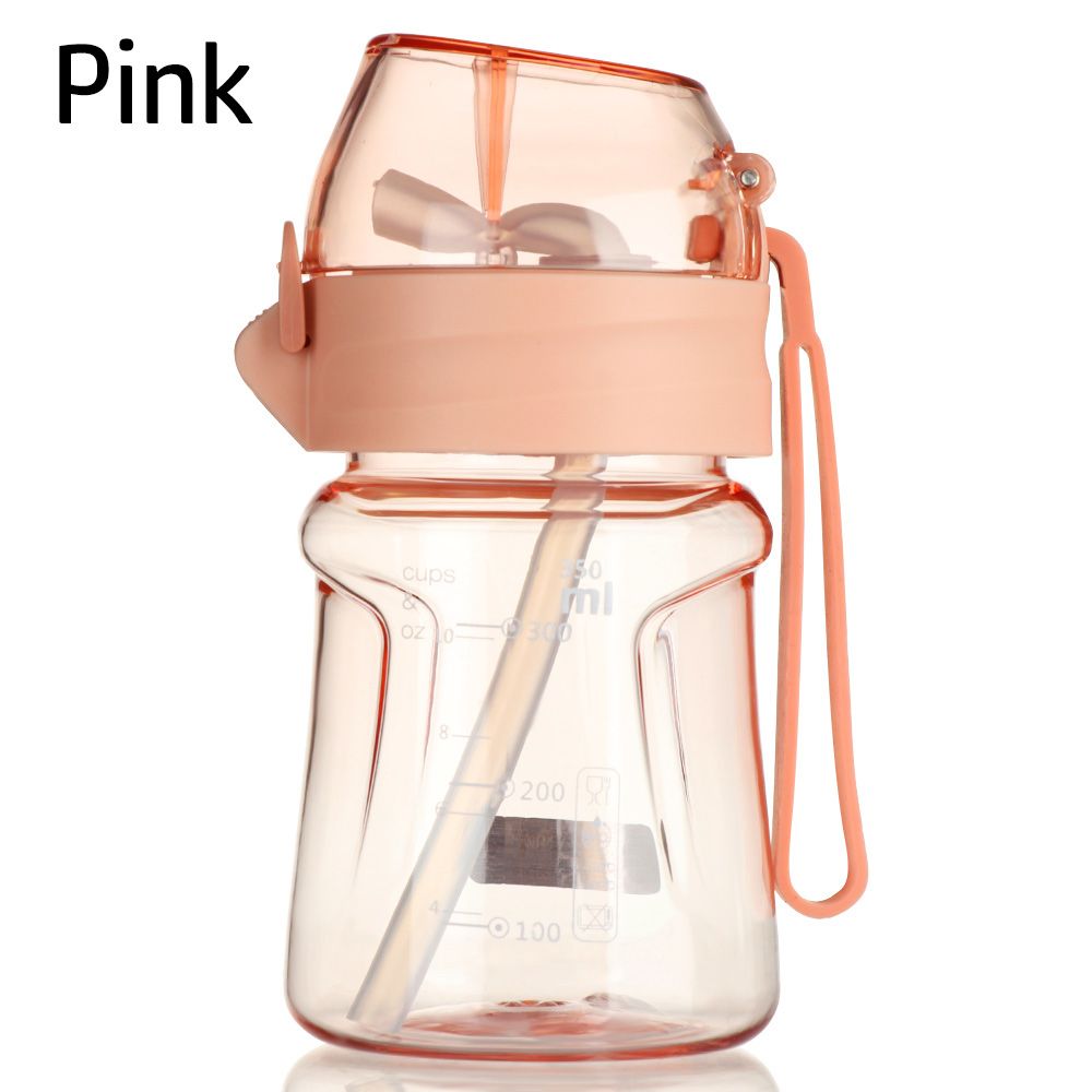 400ml Sports Water Bottle Straw Clear Portable Cup