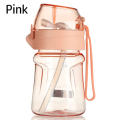 400ml Sports Water Bottle Straw Clear Portable Cup